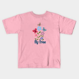 Fly free like butterflies Kids T-Shirt